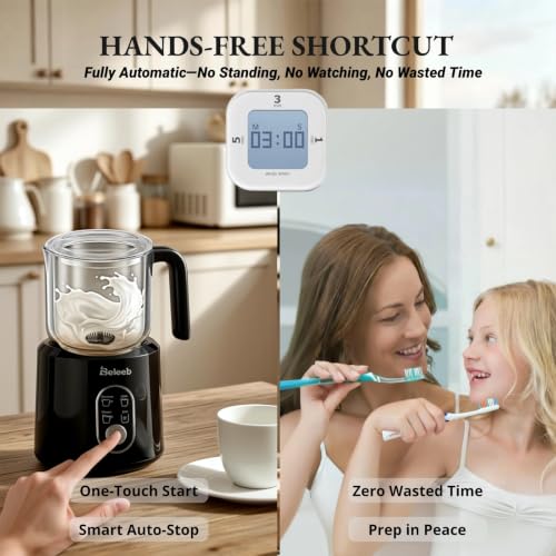 Beleeb Detachable Milk Frother and Steamer: Hands-Free Froth & Clean 11.8oz - My Kitchen Products
