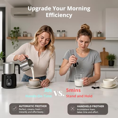 Beleeb Detachable Milk Frother and Steamer: Hands-Free Froth & Clean 11.8oz - My Kitchen Products
