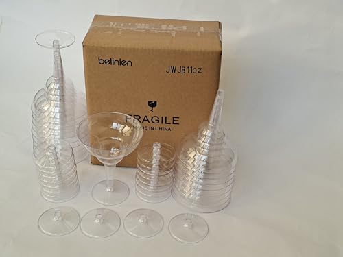 Belinlen 18 Count 11oz Clear Hard Plastic Margarita Glasses/Party Cups Wedding Parties Cocktail Cups - My Kitchen Products
