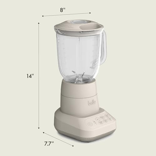 bella 10 Speed Countertop Blender, Juicer & Smoothie Maker, Fits-anywhere™ Kitchenware, Slim Flip & Store Design, Dishwasher Safe 48oz Capacity Pitcher & Lid, Stainless Steel Blade, 450 Watt, Oatmilk - My Kitchen Products