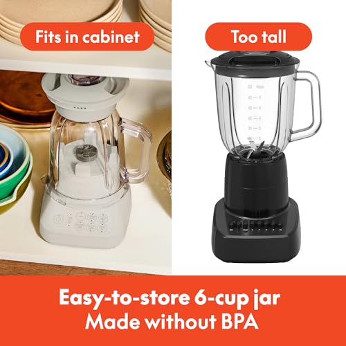 bella 10 Speed Countertop Blender, Juicer & Smoothie Maker, Fits-anywhere™ Kitchenware, Slim Flip & Store Design, Dishwasher Safe 48oz Capacity Pitcher & Lid, Stainless Steel Blade, 450 Watt, Oatmilk - My Kitchen Products