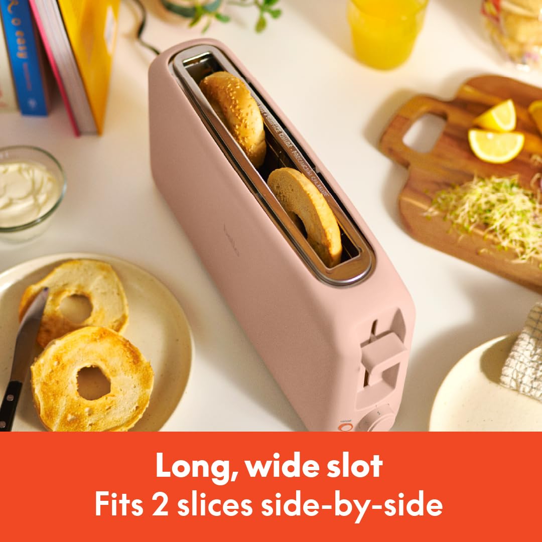 bella 2 Slice Slim Toaster, Fits-anywhere™ Kitchenware, 6 Setting Shade Control with Reheat & Cancel Buttons, Fits sourdough, 10” Long Slot, Anti Jam & Auto Shutoff, 900 Watt, Blossom - My Kitchen Products