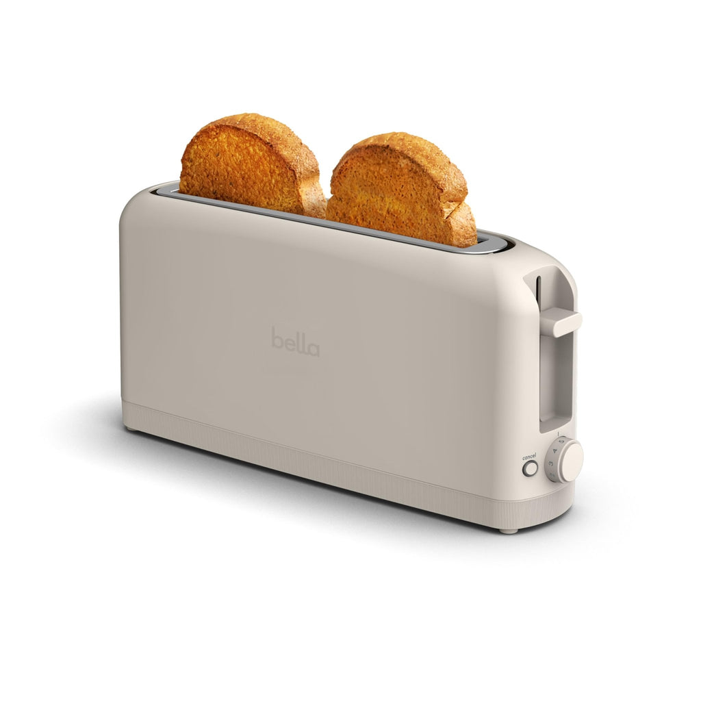 bella 2 Slice Slim Toaster, Fits-anywhere Kitchenware, 6 Setting Shade Control with Reheat & Cancel Buttons, Fits