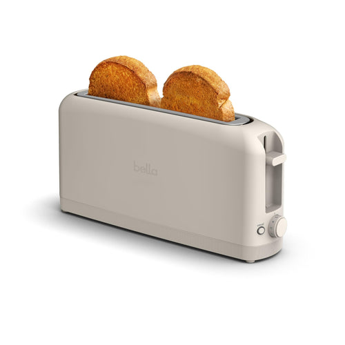 bella 2 Slice Slim Toaster, Fits-anywhere Kitchenware, 6 Setting Shade Control with Reheat & Cancel Buttons, Fits