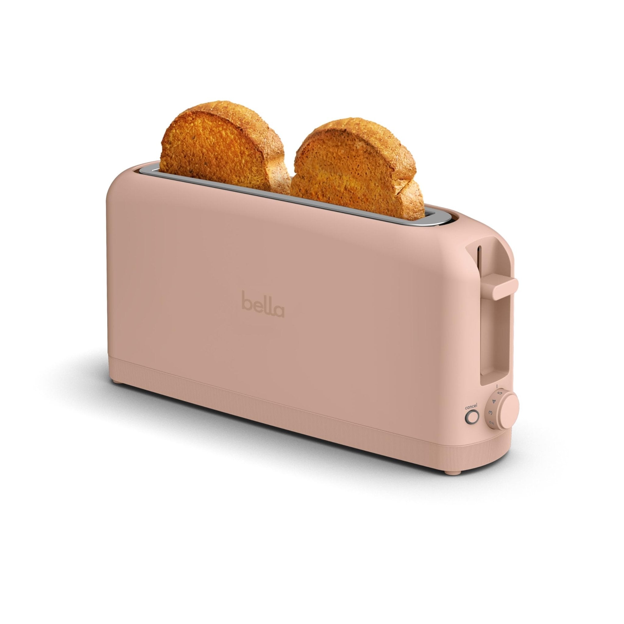 bella 2 Slice Slim Toaster, Fits-anywhere Kitchenware, 6 Setting Shade Control with Reheat & Cancel Buttons, Fits
