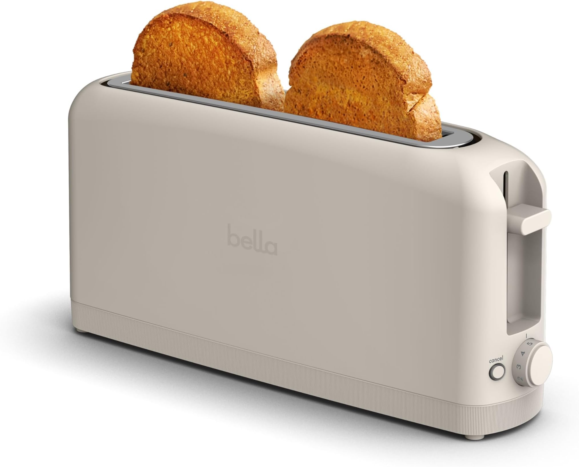 bella 2 Slice Slim Toaster,Fits-anywhere Kitchenware,6 Setting Shade Control with Reheat & Cancel Buttons,Fits sourdough,10”