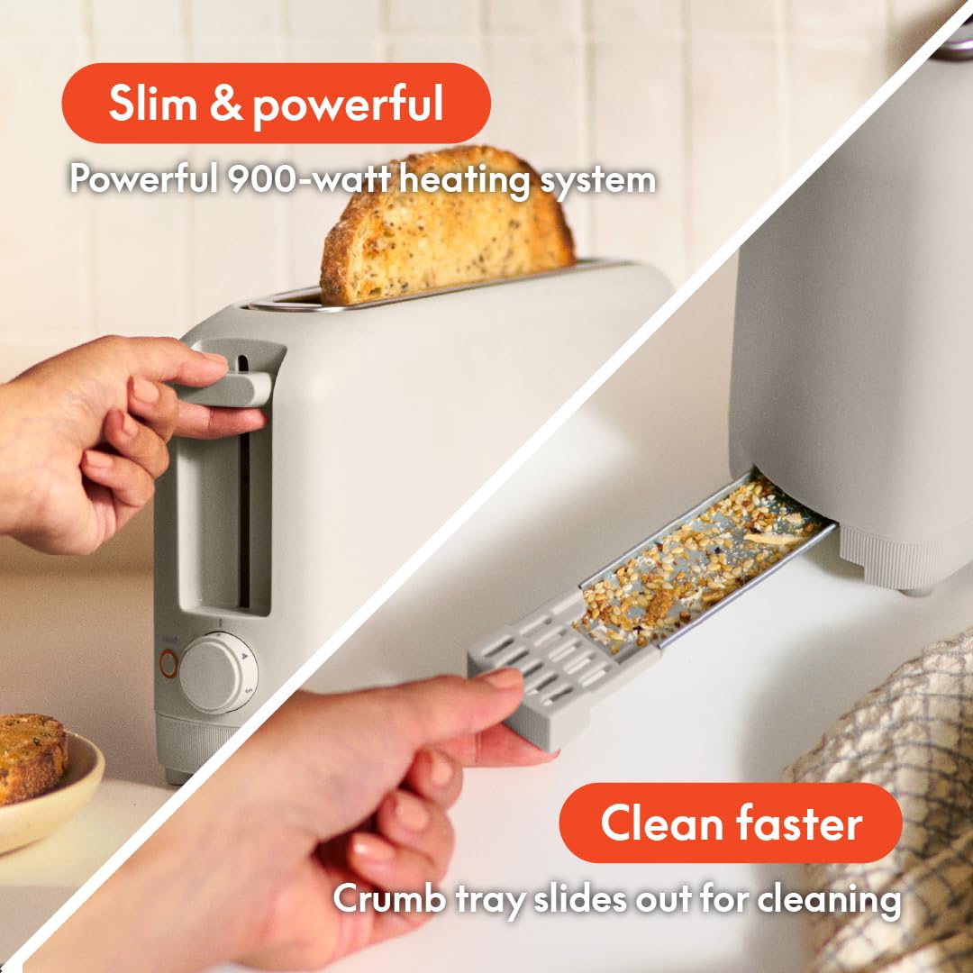 bella 2 Slice Slim Toaster,Fits-anywhere™ Kitchenware,6 Setting Shade Control with Reheat & Cancel Buttons,Fits sourdough,10” Long Slot,Anti Jam & Auto Shutoff,900 Watt,Oatmilk,(Pack of 6) - My Kitchen Products