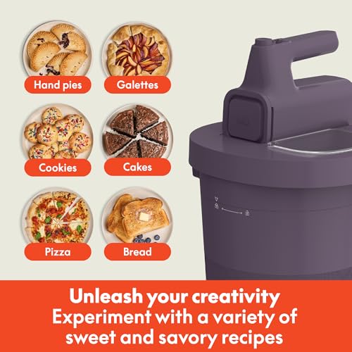 bella 3.5 Qt Hand & Stand Mixer, 2 in 1 Electric Mixer with Bowl, Dough Hook, Whisk & Egg Beater, Multifunctional Handheld Mixer for Baking, 200 Watt, Plum - My Kitchen Products