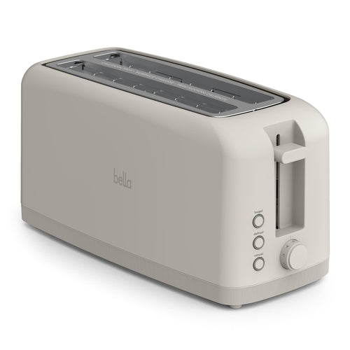 bella 4 Slice Slim Toaster, Fits-anywhere Kitchenware, 6 Setting Shade Control with Reheat & Cancel Buttons, Fits