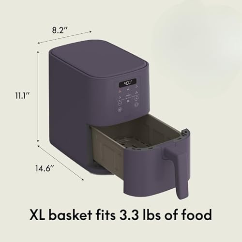 bella 4Qt Slim Air Fryer, Fits-anywhere™ Kitchenware, EverGood™ Ceramic Nonstick Coating, Adjustable Temperature, 6 Preset Cooking Options, 60 Min Auto Shutoff w Audible Tone, 3.3lb Capacity, Plum - My Kitchen Products