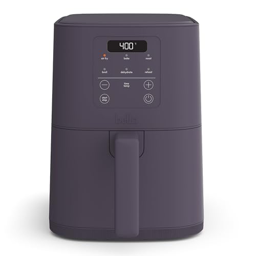 bella 4Qt Slim Air Fryer, Fits-anywhere™ Kitchenware, EverGood™ Ceramic Nonstick Coating, Adjustable Temperature, 6 Preset Cooking Options, 60 Min Auto Shutoff w Audible Tone, 3.3lb Capacity, Plum - My Kitchen Products