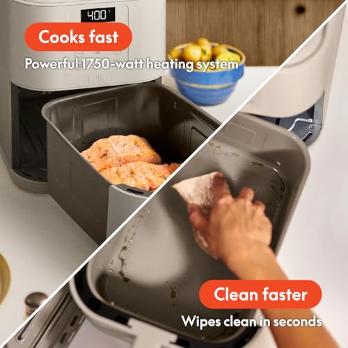 bella 6 Qt Slim Air Fryer, Fits-anywhere™ Kitchenware, EverGood™ Ceramic Nonstick Coating, Adjustable Temperature, 6 Preset Cooking Options, 60 Min Auto Shutoff w Audible Tone, 5lb Capacity, Oatmilk - My Kitchen Products