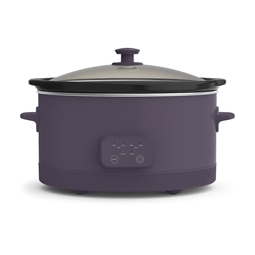 bella 6.0 Qt Programmable Slow Cooker, Ceramic Nonstick Coating, Adjustable Temperature & Cooking Times, Dishwasher Safe Stoneware Pot & Tempered Glass Lid, Tangle Free Cord Wrap, Plum - My Kitchen Products
