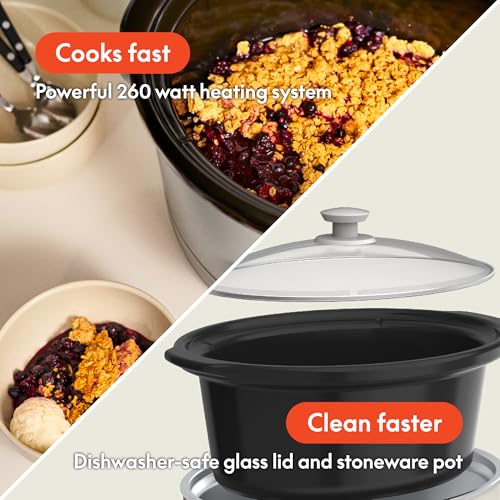 bella 6.0 Qt Programmable Slow Cooker, Ceramic Nonstick Coating, Adjustable Temperature & Cooking Times, Dishwasher Safe Stoneware Pot & Tempered Glass Lid, Tangle Free Cord Wrap, Oatmilk - My Kitchen Products