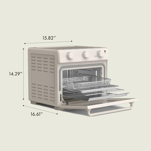bella Air Fry Toaster Oven, 7 Preset Cooking Options, Dishwasher-Safe EverGood Coated Trays Included, 60-Minute Auto Shutoff w Audible Timer, Power Indicator Light, 1700 Watt, Oatmilk - My Kitchen Products