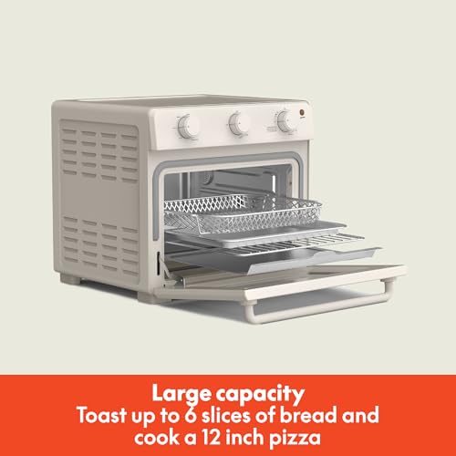 bella Air Fry Toaster Oven, 7 Preset Cooking Options, Dishwasher-Safe EverGood Coated Trays Included, 60-Minute Auto Shutoff w Audible Timer, Power Indicator Light, 1700 Watt, Oatmilk - My Kitchen Products