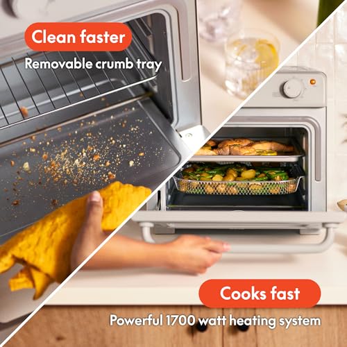 bella Air Fry Toaster Oven, 7 Preset Cooking Options, Dishwasher-Safe EverGood Coated Trays Included, 60-Minute Auto Shutoff w Audible Timer, Power Indicator Light, 1700 Watt, Oatmilk - My Kitchen Products