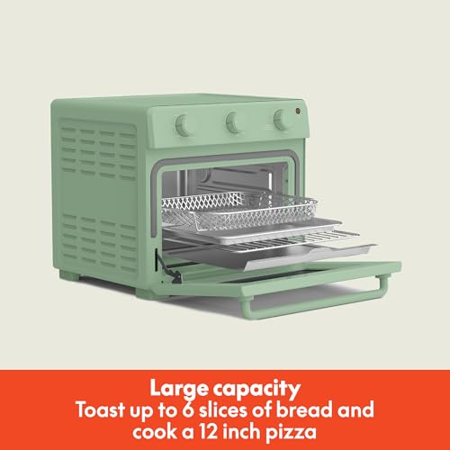 bella Air Fry Toaster Oven, 7 Preset Cooking Options, Dishwasher-Safe EverGood Coated Trays Included, 60-Minute Auto Shutoff w Audible Timer, Power Indicator Light, 1700 Watt, Seaglass - My Kitchen Products
