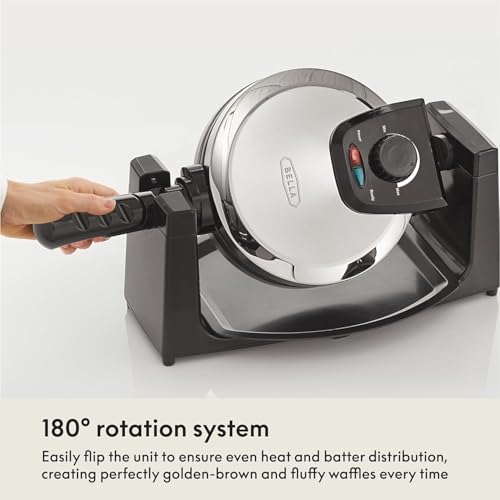 bella Classic Rotating Belgian Waffle Maker with Nonstick Plates, Removable Drip Tray, Adjustable Browning Control and Cool Touch Handles, Stainless Steel - My Kitchen Products