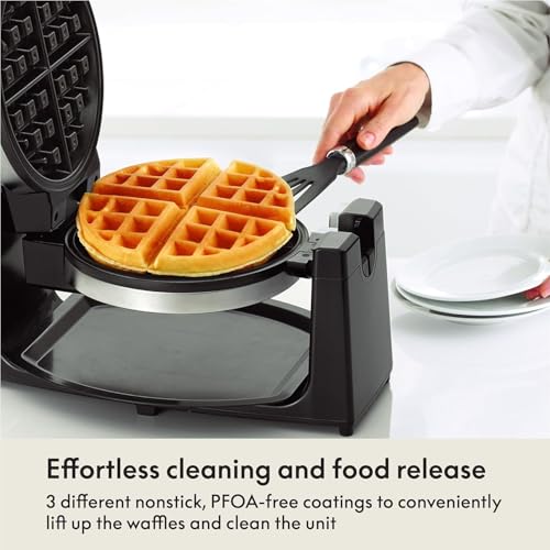 bella Classic Rotating Belgian Waffle Maker with Nonstick Plates, Removable Drip Tray, Adjustable Browning Control and Cool Touch Handles, Stainless Steel - My Kitchen Products