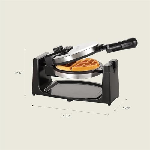 bella Classic Rotating Belgian Waffle Maker with Nonstick Plates, Removable Drip Tray, Adjustable Browning Control and Cool Touch Handles, Stainless Steel - My Kitchen Products