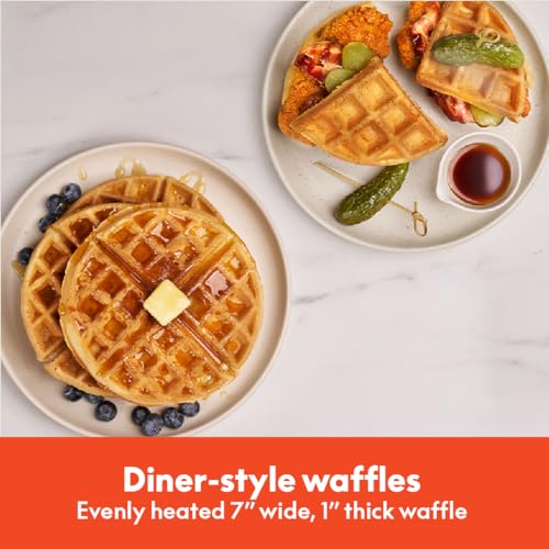 bella Flip-n-Store Waffle Maker with EverGood™ Ceramic Nonstick Coating, Fits-anywhere™ Kitchenware, Power Indicator Light, Cool Touch Handle & Cord Wrap, 7” Wide & 1" Deep Plates, 1000 Watt, Oatmilk - My Kitchen Products
