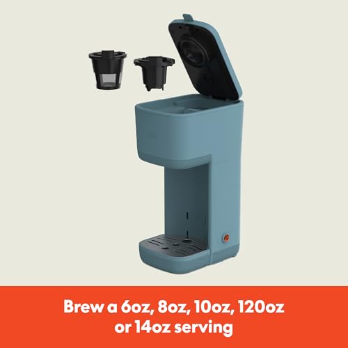 BELLA Single Serve Coffee Maker, K Cup & Coffee Ground Compatible with Removable, Adjustable Drip Tray, Auto Shutoff & Reusable Dishwasher Safe Accessories, Brews 6oz to 14oz, 1000 Watt, Surf - My Kitchen Products