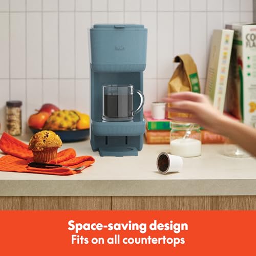 BELLA Single Serve Coffee Maker, K Cup & Coffee Ground Compatible with Removable, Adjustable Drip Tray, Auto Shutoff & Reusable Dishwasher Safe Accessories, Brews 6oz to 14oz, 1000 Watt, Surf - My Kitchen Products