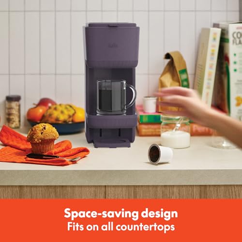 BELLA Single Serve Coffee Maker, K Cup & Coffee Ground Compatible with Removable, Adjustable Drip Tray, Auto Shutoff & Reusable Dishwasher Safe Accessories, Brews 6oz to 14oz, 1000 Watt, Plum - My Kitchen Products
