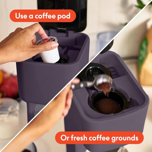 BELLA Single Serve Coffee Maker, K Cup & Coffee Ground Compatible with Removable, Adjustable Drip Tray, Auto Shutoff & Reusable Dishwasher Safe Accessories, Brews 6oz to 14oz, 1000 Watt, Plum - My Kitchen Products