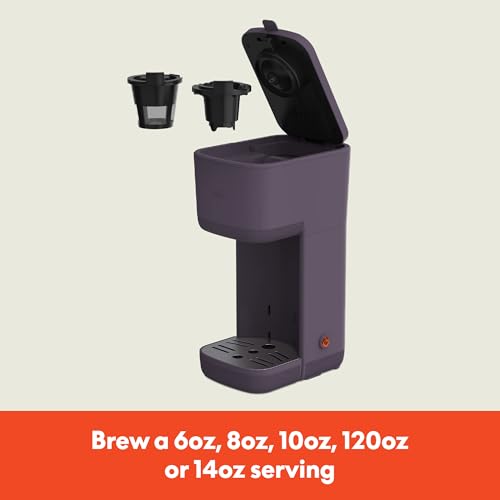 BELLA Single Serve Coffee Maker, K Cup & Coffee Ground Compatible with Removable, Adjustable Drip Tray, Auto Shutoff & Reusable Dishwasher Safe Accessories, Brews 6oz to 14oz, 1000 Watt, Plum - My Kitchen Products