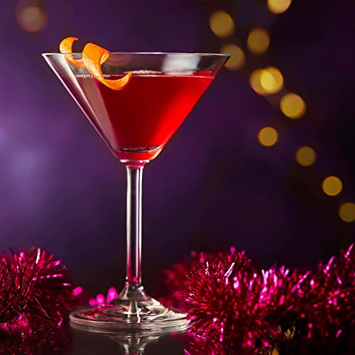 Bella Vino Set of 6 Martini Glasses, Cosmopolitan Margarita Glass Cups, Whiskey, Gin, Tequila, Tall Cocktail Glasses Bar Drinking Glasses Goblet Gift Set. - My Kitchen Products