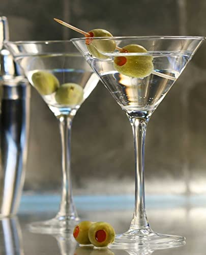 Bella Vino Set of 6 Martini Glasses, Cosmopolitan Margarita Glass Cups, Whiskey, Gin, Tequila, Tall Cocktail Glasses Bar Drinking Glasses Goblet Gift Set. - My Kitchen Products