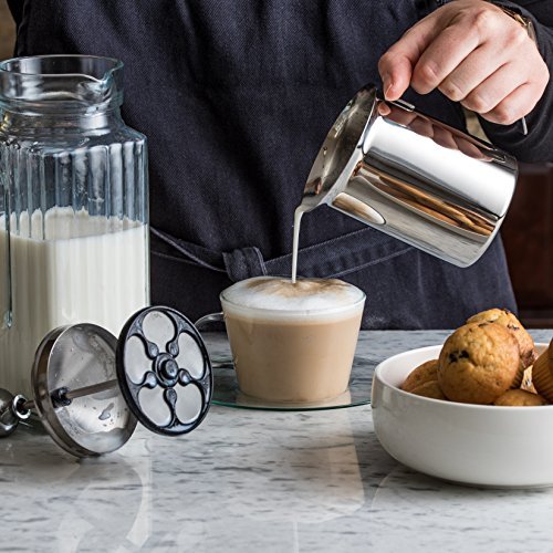 Bellemain Milk Frother Handheld, Thick, Creamy Milk Foam Maker, Warm & Cold Milk Foamer | Stainless Steel Hand Held Frother for Coffee, Latte, Cappuccino, Frappe, Matcha, Hot Chocolate, 14 oz. - My Kitchen Products