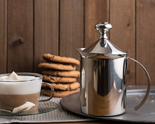 Bellemain Milk Frother Handheld, Thick, Creamy Milk Foam Maker, Warm & Cold Milk Foamer | Stainless Steel Hand Held Frother for Coffee, Latte, Cappuccino, Frappe, Matcha, Hot Chocolate, 14 oz. - My Kitchen Products