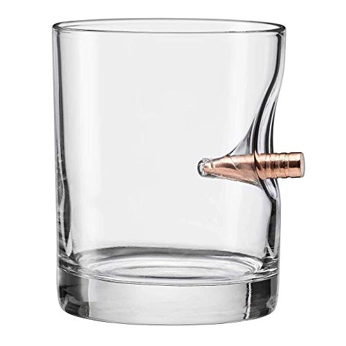 BenShot Rocks Glass with Real .308 Bullet - 11oz, Made in the USA