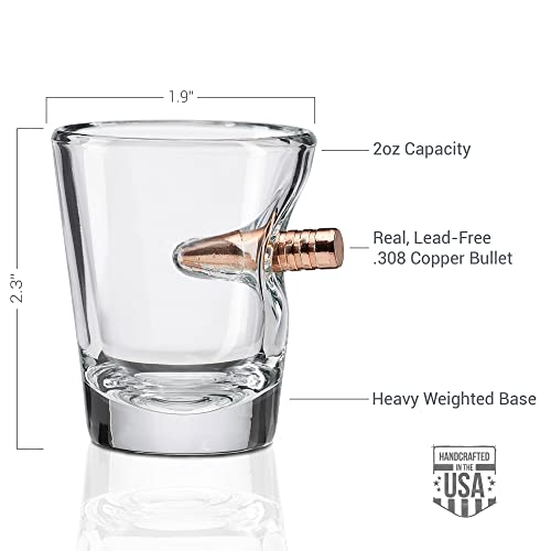 BenShot Shot Glass with Real .308 Bullet - 2oz | Made in the USA - My Kitchen Products