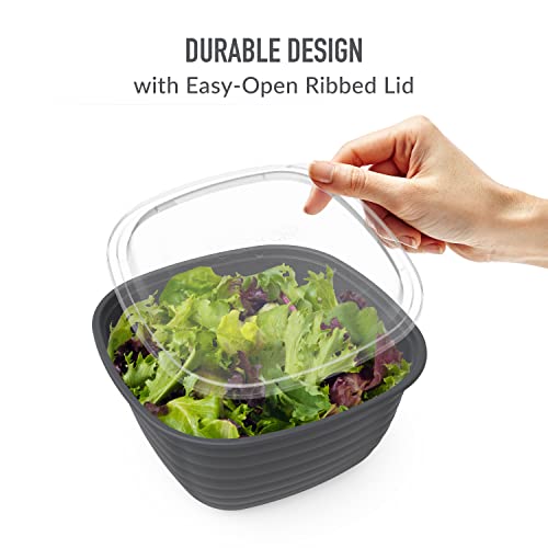 Bentgo Prep - 1-Compartment Bowls with Custom Fit Lids - Reusable, Microwaveable, Durable, PFAS & BPA-Free, Freezer and Dishwasher Safe Meal Prep Food Storage - 10 Bowls & 10 Lids (Graphite) - My Kitchen Products