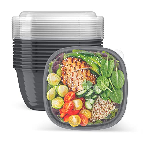 Bentgo Prep - 1-Compartment Bowls with Custom Fit Lids - Reusable, Microwaveable, Durable, PFAS & BPA-Free, Freezer and Dishwasher Safe Meal Prep Food Storage - 10 Bowls & 10 Lids (Graphite) - My Kitchen Products