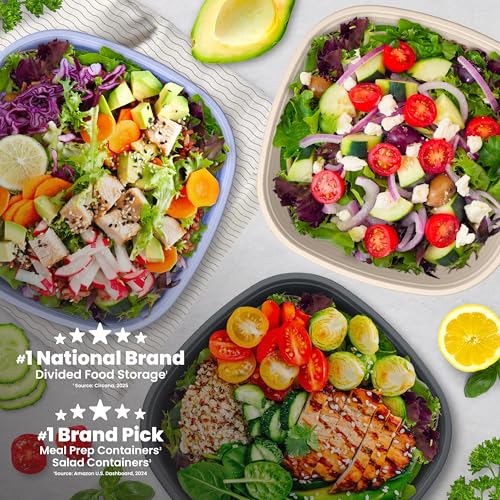 Bentgo Prep - 1-Compartment Bowls with Custom Fit Lids - Reusable, Microwaveable, Durable, PFAS & BPA-Free, Freezer and Dishwasher Safe Meal Prep Food Storage - 10 Bowls & 10 Lids (Graphite) - My Kitchen Products