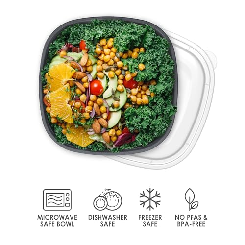 Bentgo Prep - 1-Compartment Bowls with Custom Fit Lids - Reusable, Microwaveable, Durable, PFAS & BPA-Free, Freezer and Dishwasher Safe Meal Prep Food Storage - 10 Bowls & 10 Lids (Graphite) - My Kitchen Products