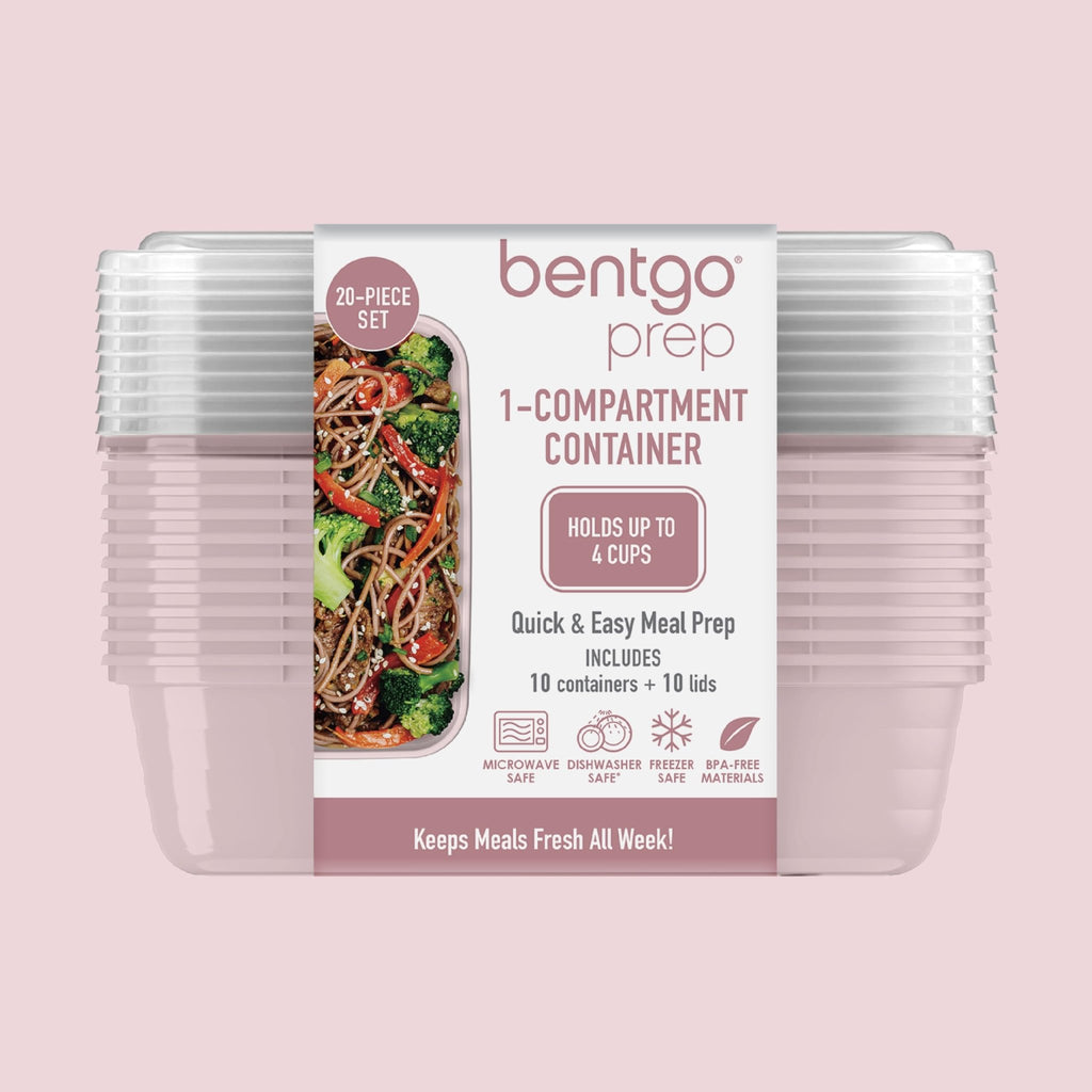 Bentgo Prep - 20-Piece 1-Compartment Reusable Meal Prep Containers with Lids, PFAS & BPA Free Materials, Durable, Microwave, Freezer, & Dishwasher Safe To Go Food Storage (Blush Pink) - My Kitchen Products