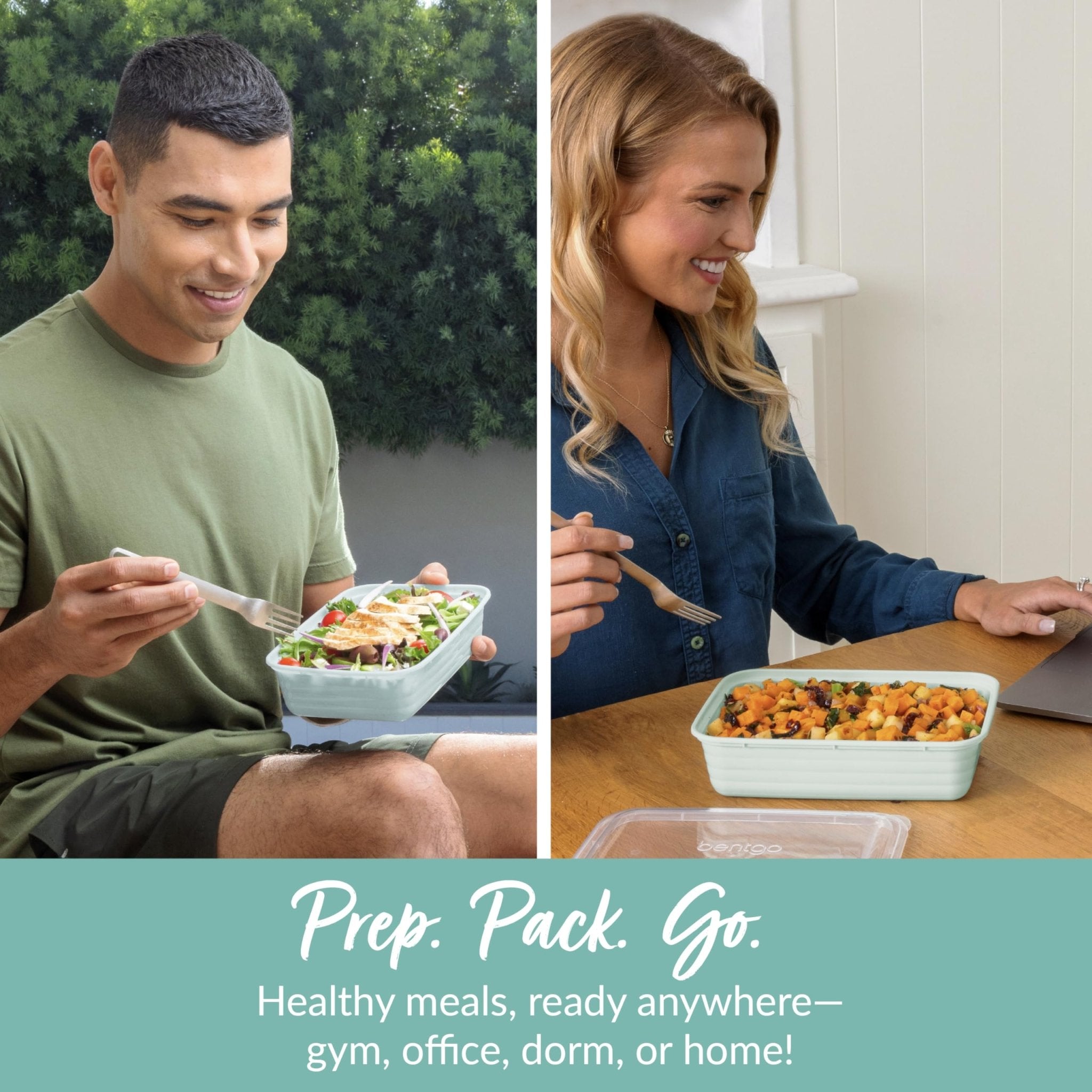 Bentgo Prep - 20-Piece 1-Compartment Reusable Meal Prep Containers with Lids, PFAS & BPA Free Materials, Durable, Microwave, Freezer, & Dishwasher Safe To Go Food Storage (Mint) - My Kitchen Products