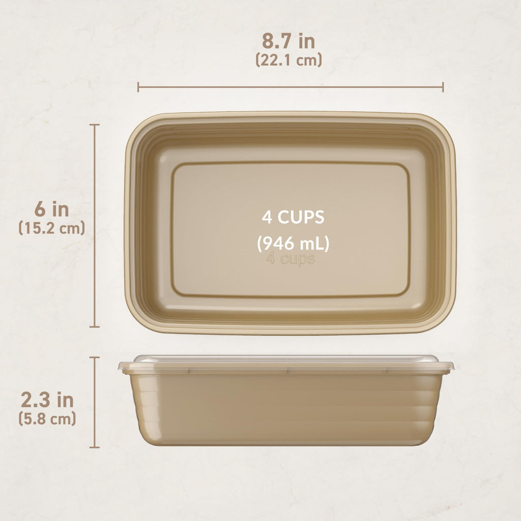 Bentgo Prep - 20-Piece 1-Compartment Reusable Meal Prep Containers with Lids, PFAS & BPA Free Materials, Durable, Microwave, Freezer, & Dishwasher Safe To Go Food Storage (Gold) - My Kitchen Products