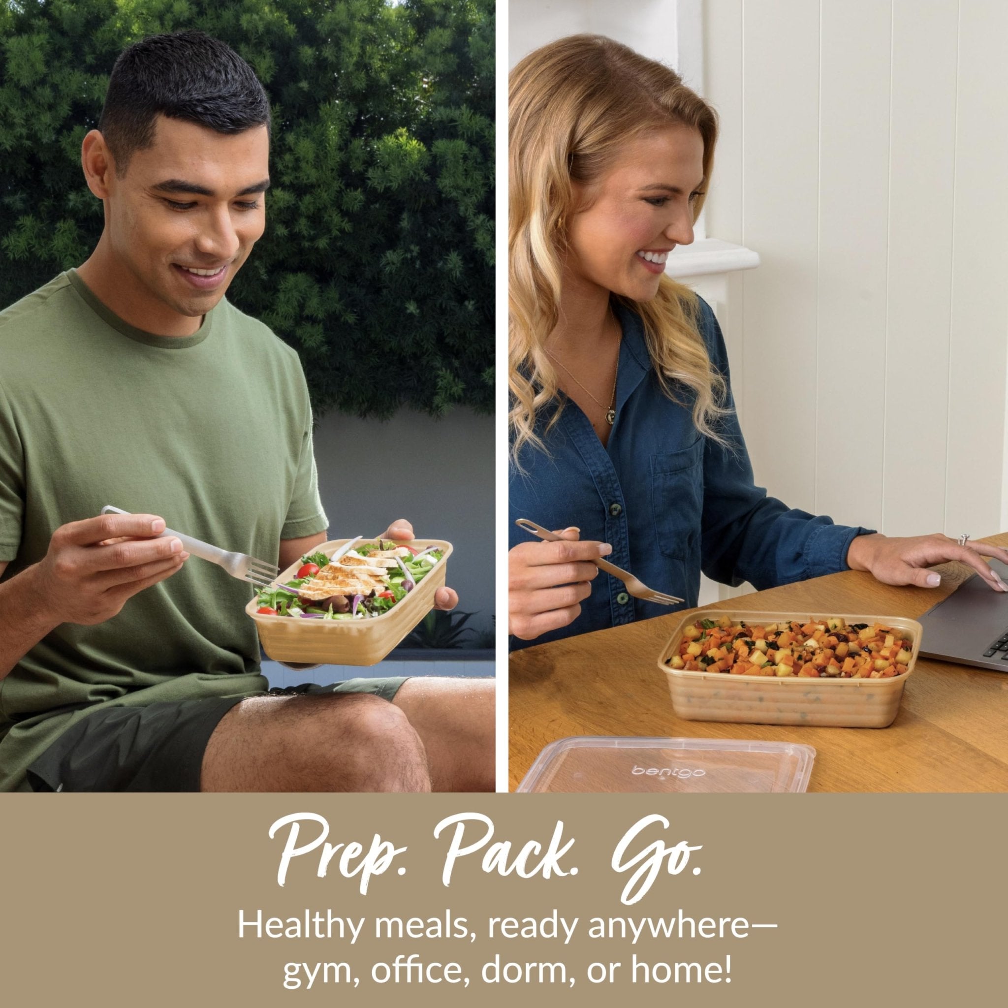 Bentgo Prep - 20-Piece 1-Compartment Reusable Meal Prep Containers with Lids, PFAS & BPA Free Materials, Durable, Microwave, Freezer, & Dishwasher Safe To Go Food Storage (Gold) - My Kitchen Products
