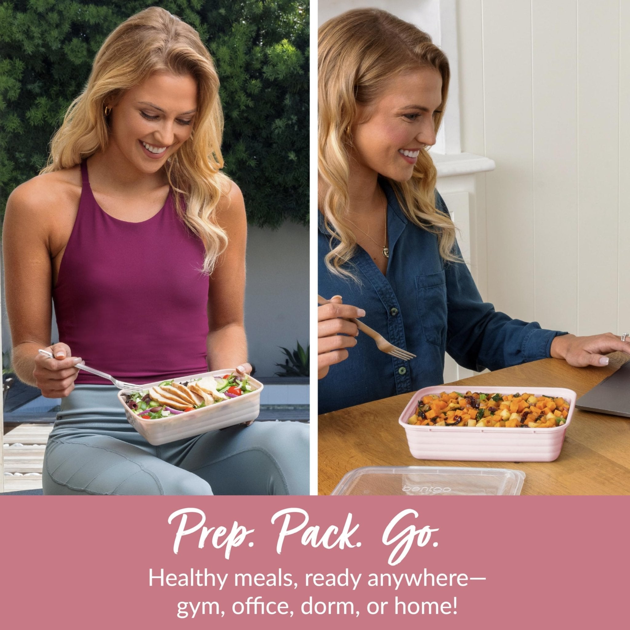 Bentgo Prep - 20-Piece 1-Compartment Reusable Meal Prep Containers with Lids, PFAS & BPA Free Materials, Durable, Microwave, Freezer, & Dishwasher Safe To Go Food Storage (Blush Pink) - My Kitchen Products