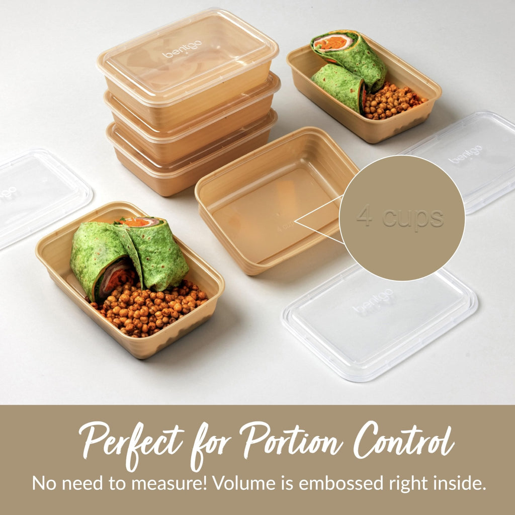 Bentgo Prep - 20-Piece 1-Compartment Reusable Meal Prep Containers with Lids, PFAS & BPA Free Materials, Durable, Microwave, Freezer, & Dishwasher Safe To Go Food Storage (Gold) - My Kitchen Products