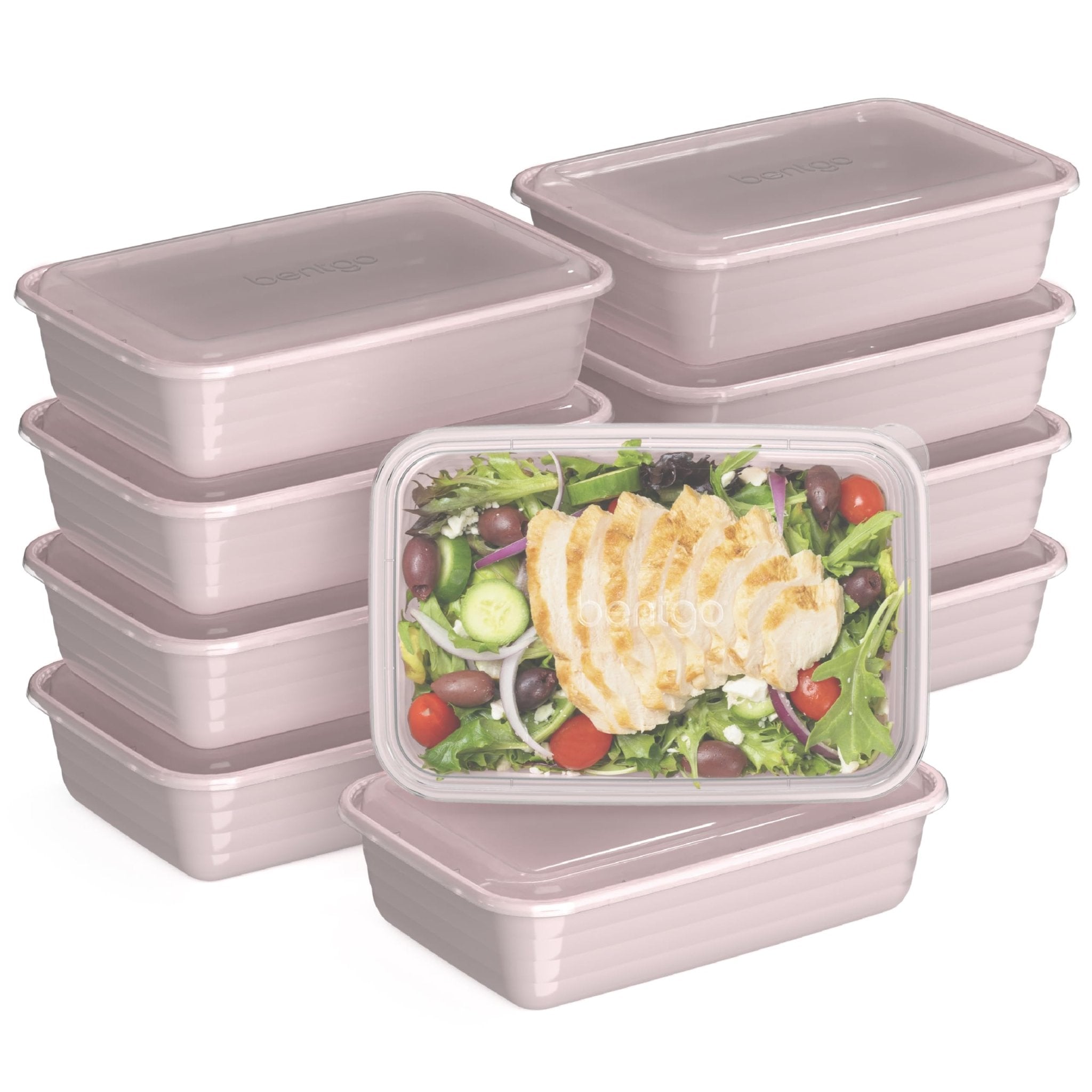 Bentgo Prep - 20-Piece 1-Compartment Reusable Meal Prep Containers with Lids, PFAS & BPA Free Materials, Durable, Microwave, Freezer, & Dishwasher Safe To Go Food Storage (Blush Pink) - My Kitchen Products