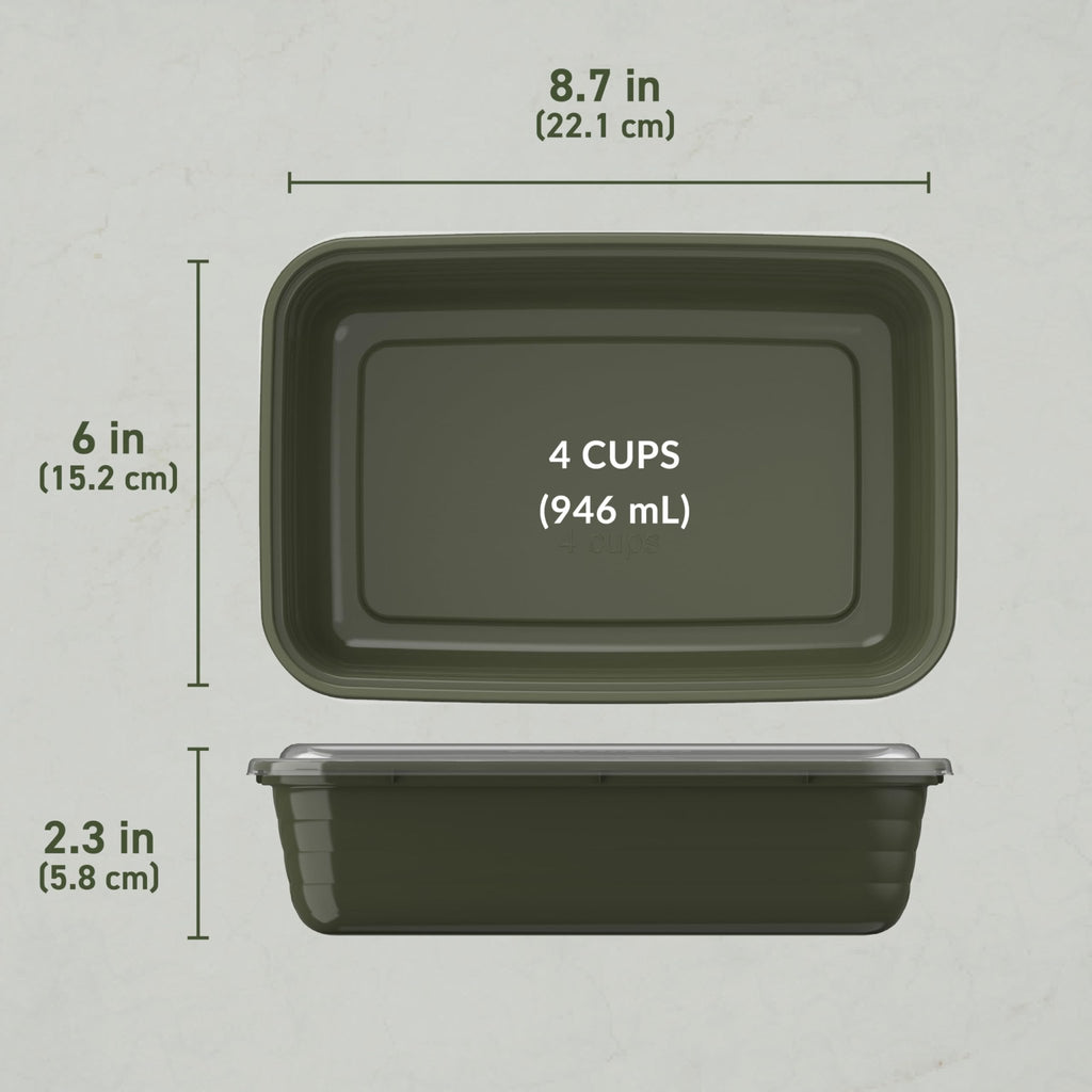 Bentgo Prep - 20-Piece 1-Compartment Reusable Meal Prep Containers with Lids, PFAS & BPA Free Materials, Durable, Microwave, Freezer, & Dishwasher Safe To Go Food Storage (Khaki Green) - My Kitchen Products