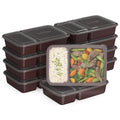 Bentgo Prep - 20-Piece 2-Compartment Reusable Meal Prep Containers with Lids, PFAS & BPA Free Materials, Durable, Microwave, Freezer, & Dishwasher Safe To Go Food Storage (Burgundy) - My Kitchen Products